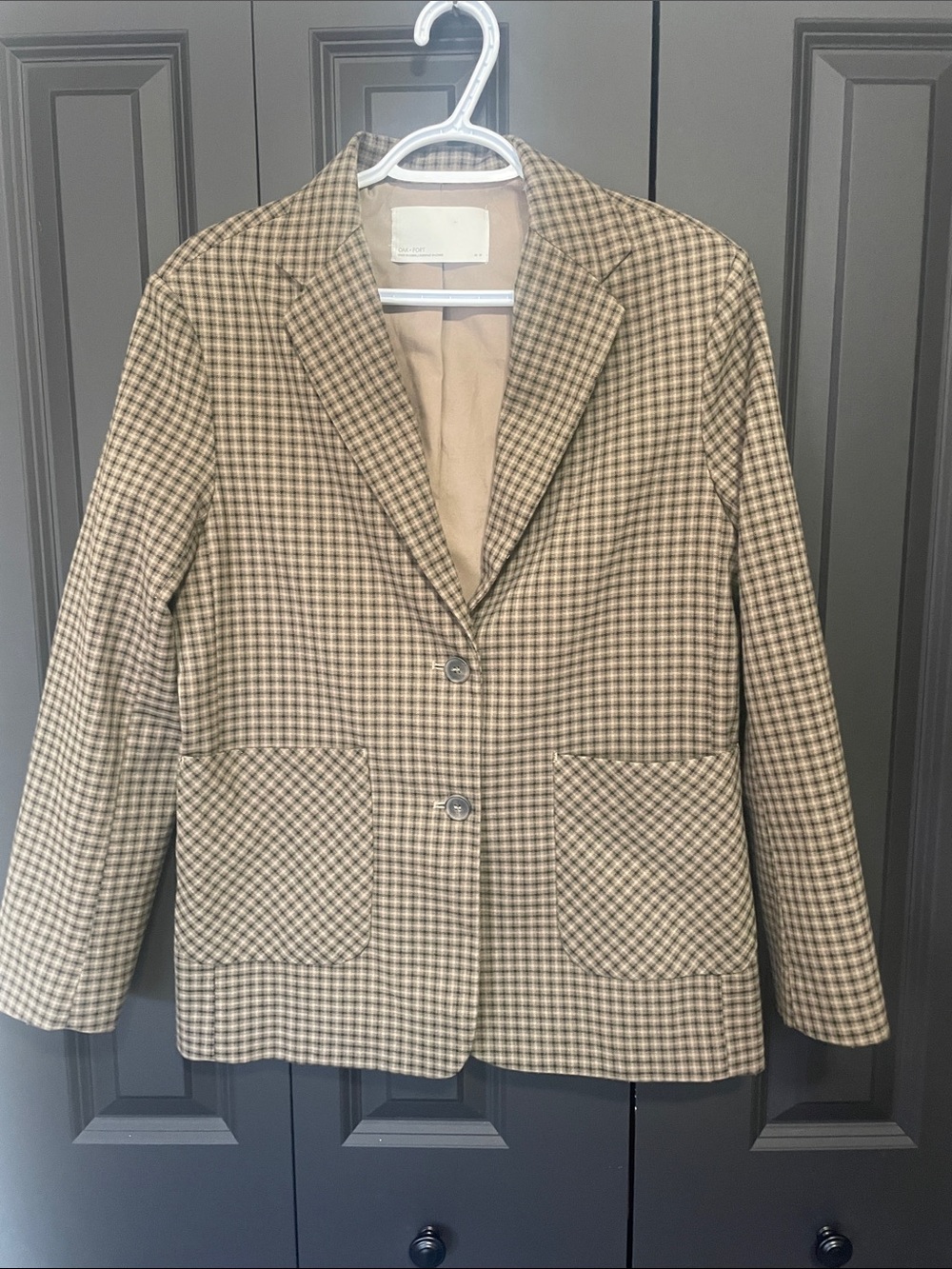 OAK + FORT plaid Blazer